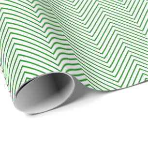 Cadeau Papier à enveloppement de ligne Chevron - Vert su