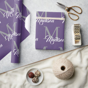 Cadeau Papier à enveloppement de monogramme élégant - Per