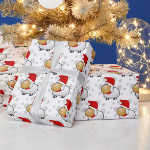 Cadeau Papier à enveloppement de mouton de Noël ou d'arti