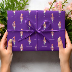 Cadeau Papier à enveloppement de Noël Casse-noix personna