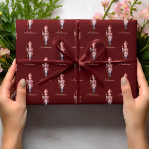 Cadeau Papier à enveloppement de Noël Casse-noix personna