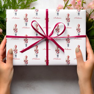 Cadeau Papier à enveloppement de Noël Casse-noix personna