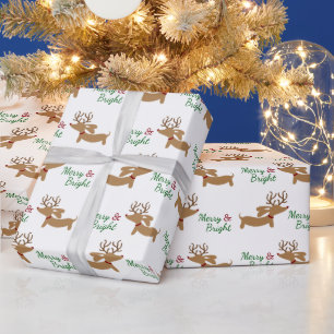 Cadeau Papier à enveloppement de Noël Joyeux et brillan