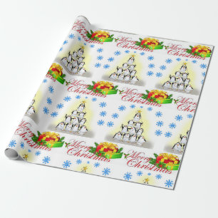 Cadeau Papier à enveloppement de Noël Pingouin Pneus