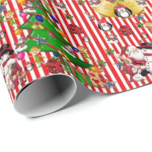 Cadeau Papier à enveloppement de Noël Pingouin Snowman