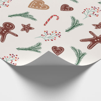 Cadeau Papier à enveloppement de pain d'épices de Noël