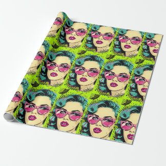 Cadeau Papier à enveloppement de softball Pop Art
