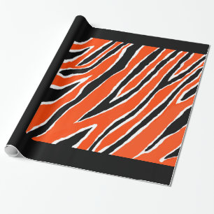 Cadeau Papier à enveloppement de tigre - orange/noir