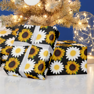 Cadeau Papier à enveloppement de tournesol