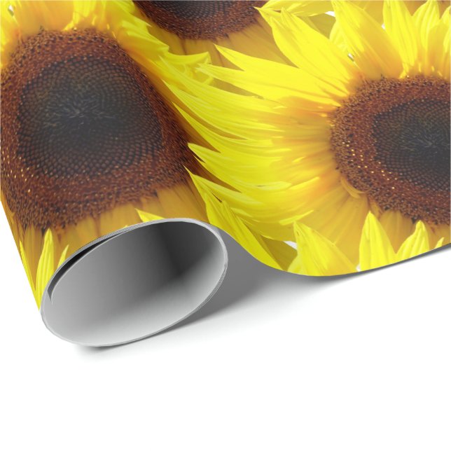 Cadeau Papier à enveloppement de tournesol (Coin rond)