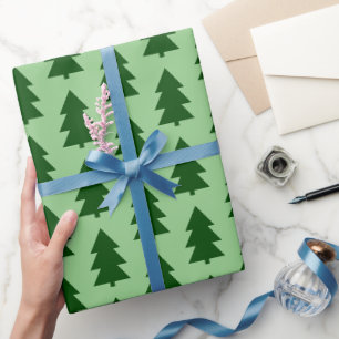 Cadeau Papier à enveloppement des arbres de Noël verts