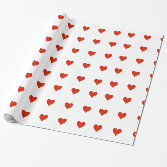Cadeau Papier à enveloppement des Coeurs rouges (Déroulé)