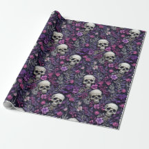 Papier à enveloppement d'Halloween gothique floral