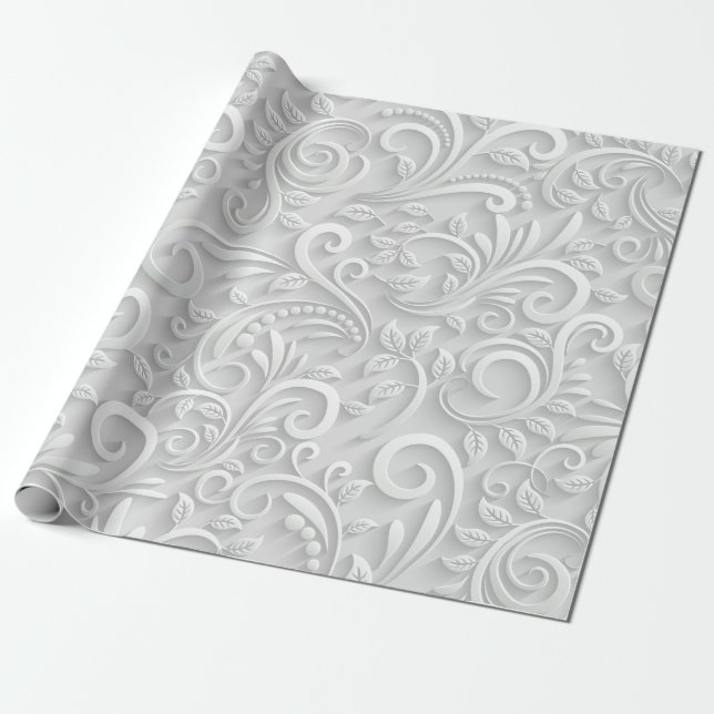 Cadeau Papier à enveloppement "ELEGANT 3D WINTER" (Déroulé)