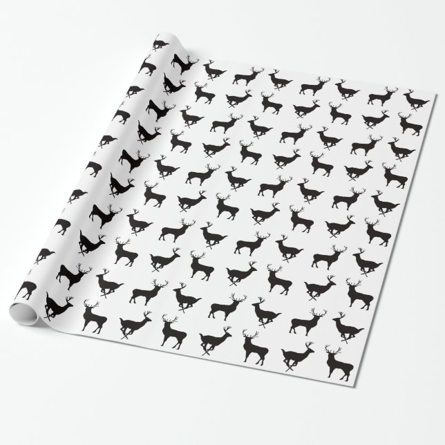 Cadeau Papier à enveloppement en silhouette de cerf (Déroulé)