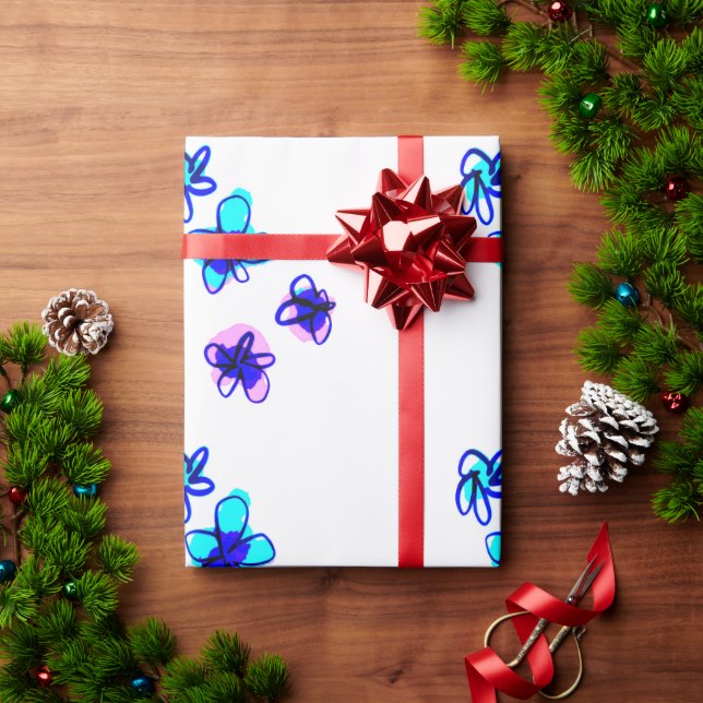 Cadeau Papier à enveloppement floral (Cadeau de vacances)