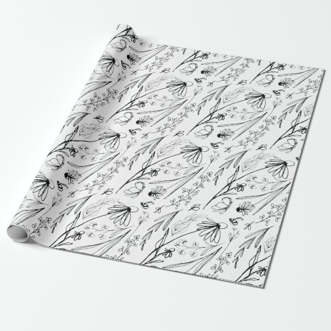 Cadeau Papier à enveloppement floral LV (Déroulé)