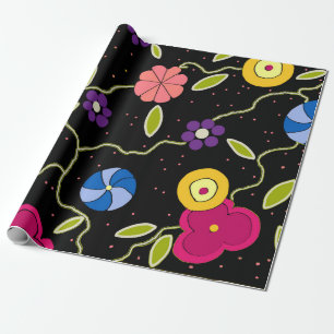 Cadeau Papier à enveloppement floral moderne