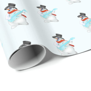 Cadeau Papier à enveloppement guitariste Cgristmas Snowma