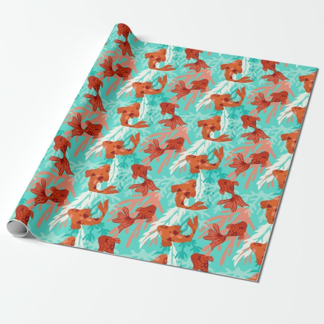 Cadeau Papier à enveloppement Koi et Goldfish (Déroulé)