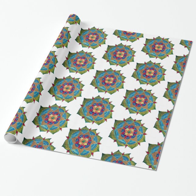 Cadeau Papier à enveloppement Mandala brillant (Déroulé)
