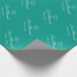 Cadeau Papier à enveloppement mariage turquoise personnal