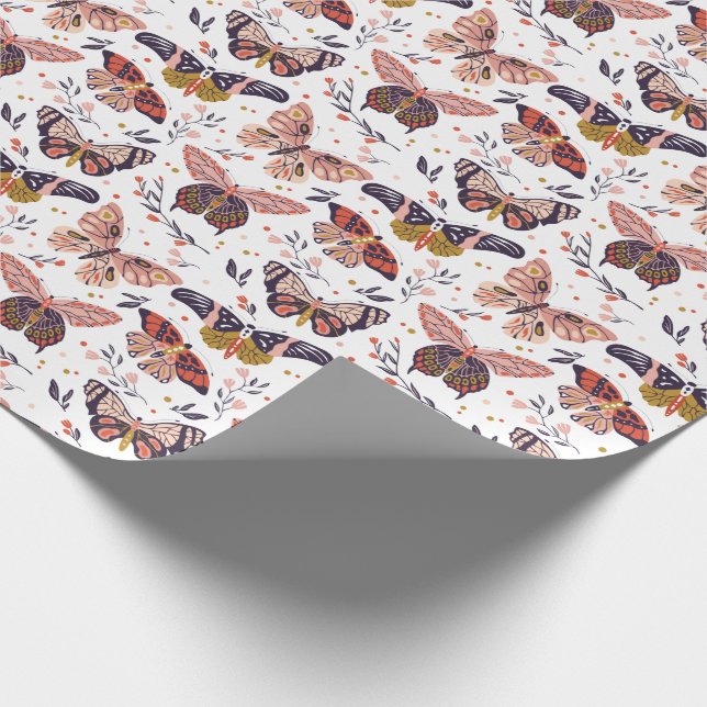 Cadeau Papier à enveloppement Motif à papillon (Coin)