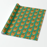 Papier à enveloppement Motif couleur Tigre Rire