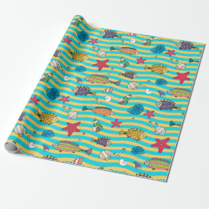 Cadeau Papier à enveloppement Motif de poisson