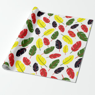 Cadeau Papier à enveloppement motif feuille d'automne col