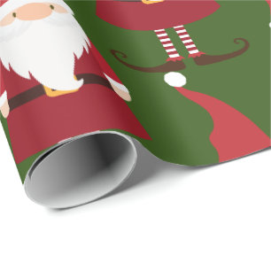 Cadeau Papier à enveloppement Motif Gnome Noël mignon