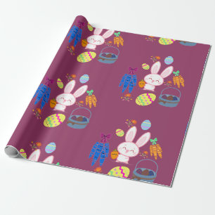 Cadeau Papier à enveloppement motif mignon de Pâques