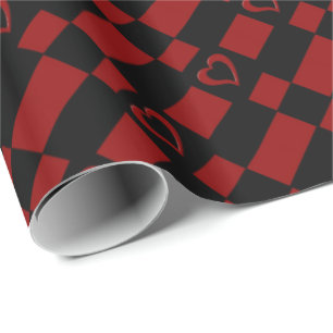 Cadeau Papier à enveloppement Motif rouge et noir À damie