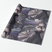 Papier à enveloppement noir et pourpre Anime