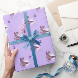 Cadeau Papier à enveloppement papillon violet