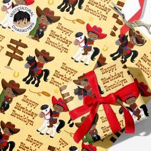 Cadeau Papier à enveloppement personnalisé Black Cowboy