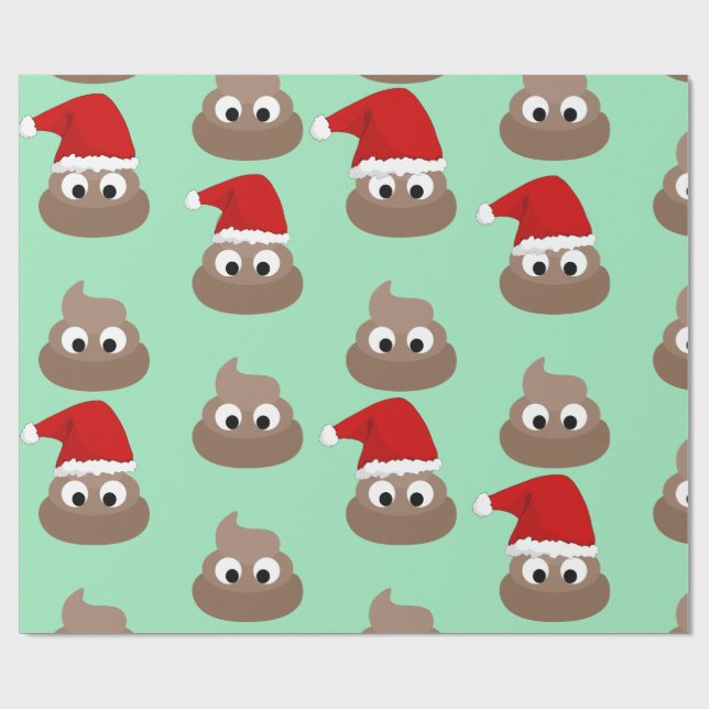 Cadeau Papier à enveloppement POOP FUNNY NOËL (Plat)