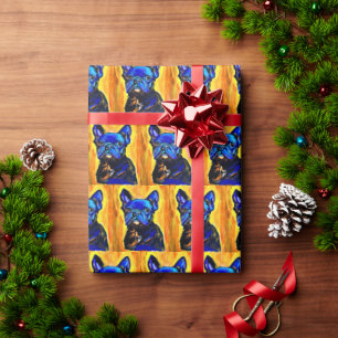 Cadeau Papier à enveloppement pour chien de taureau franç