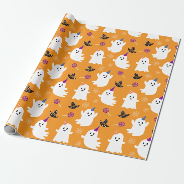 Cadeau Papier à enveloppement pour fantôme d'Halloween Ka (Déroulé)