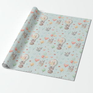 Cadeau Papier à enveloppement racoon adorable