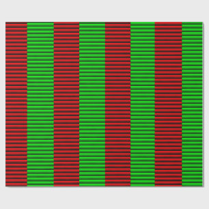 Cadeau Papier à enveloppement rayé rouge et vert