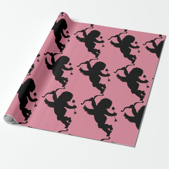 Cadeau Papier à enveloppement ROSE CUPID (Déroulé)
