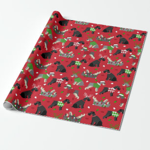 Cadeau Papier à enveloppement Schnauzer de Noël