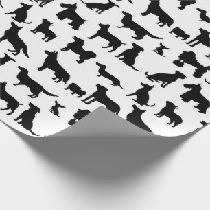 Cadeau Papier à enveloppement silhouette de race de chien