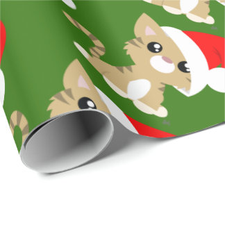 Cadeau Papier à enveloppement Tan Christmas Kitty