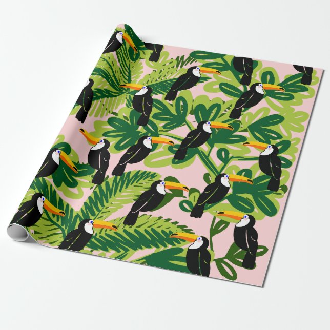 Cadeau Papier à enveloppement Toucan (Déroulé)