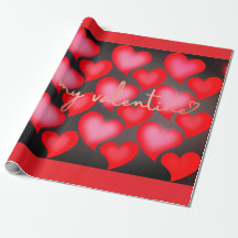 Papier à enveloppement Valentine - Coeurs