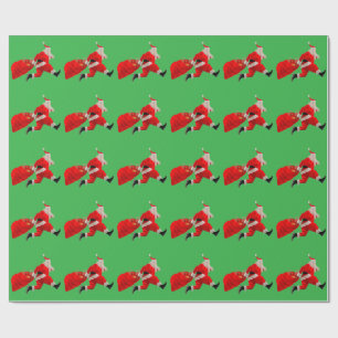 Cadeau Papier à enveloppement vert Hustle du Père Noël