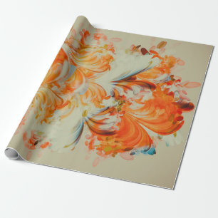 Cadeau Papier à envelopper à la crème orange