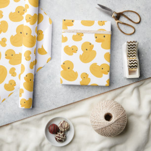 Cadeau Papier à envelopper à motifs de canard jaune